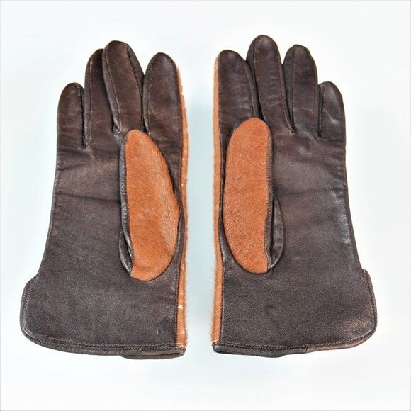 Vintage Fashion Gloves Hair On Hide Leather - Picture 6 of 10